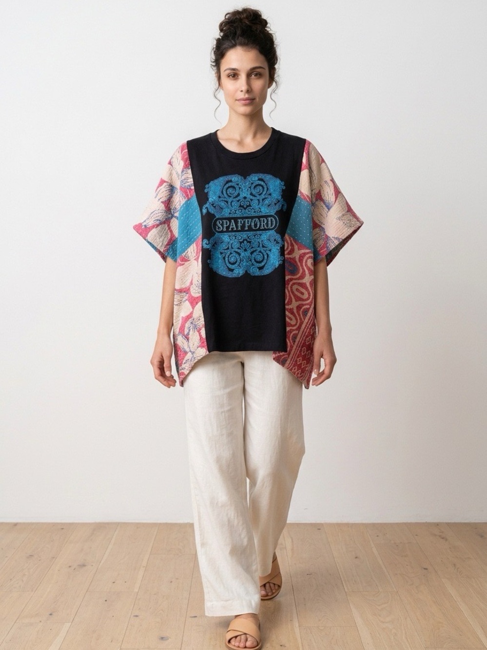 Handcrafted Upcycled Spafford Kantha Tunic NWT One Size